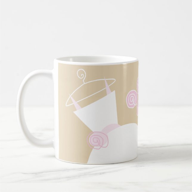 Bröllop Gown Rosa Beige "Budens mamma" Kaffemugg (Vänster)