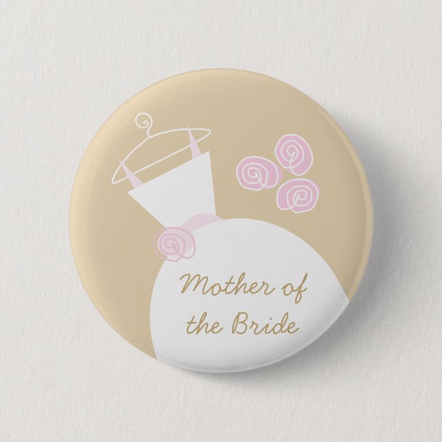 Bröllop Gown Rosa Beige "Budens mamma" Knapp (Framsida)