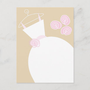 Bröllop Gown Rosa Beige rosa back vycard Vykort