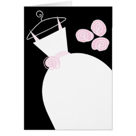 Bröllop Gown Rosa  Black Pastel lodrät Hälsningskort