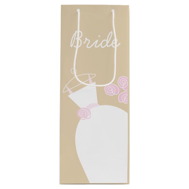 Bröllop Gown Rosa Bride beige-presentsäck vin (Framsidan)