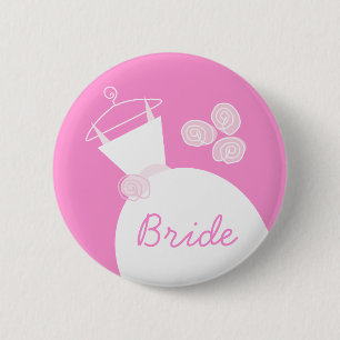 Bröllop Gown Rosa 'Bride'-knapp Knapp