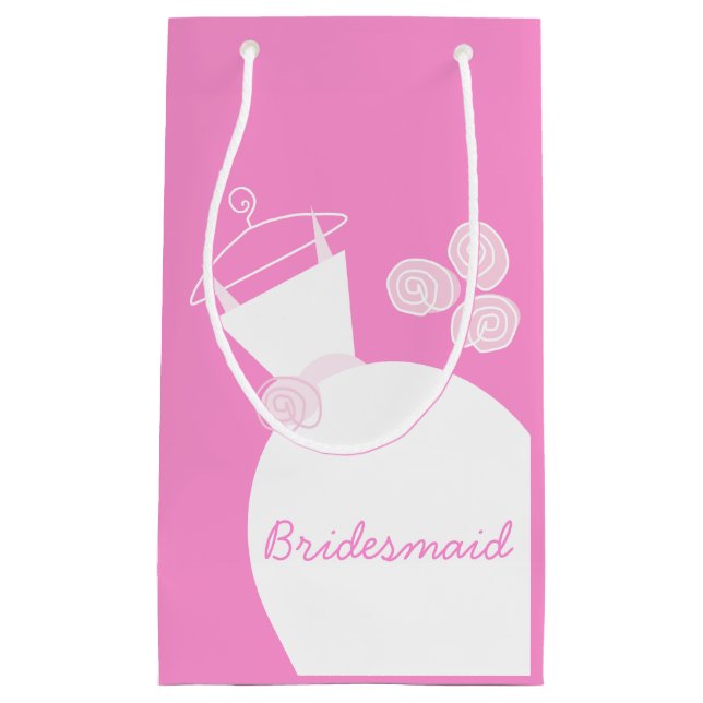 Bröllop Gown Rosa Bridesmaid small (Framsidan)