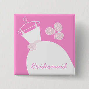 Bröllop Gown Rosa 'Bridesmaid' Square Knapp