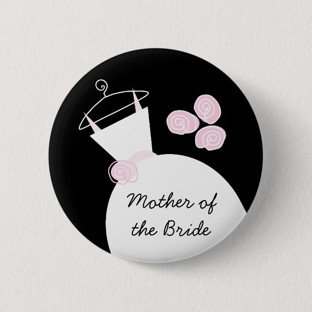 Bröllop Gown Rosa 'Budens mamma' svart Knapp (Framsida)