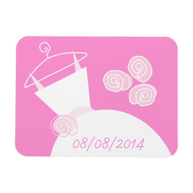 Bröllop Gown Rosa 'Date'-vågrät Magnet (Horisontell)