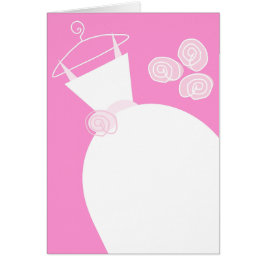 Bröllop Gown Rosa lodrät Hälsningskort