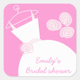 Bröllop Gown Rosa 'Möhippa'-dekal ruta Fyrkantigt Klistermärke