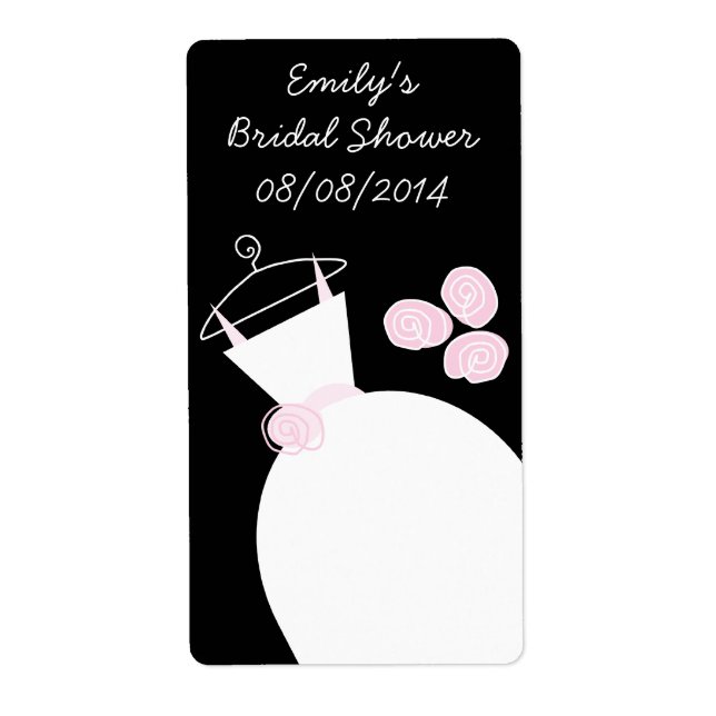 Bröllop Gown Rosa 'Möhippa' etikett svart Fraktsedel (Framsidan)