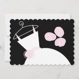 Bröllop Gown Rosa möhippa svart pastel Inbjudningar