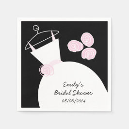 Bröllop Gown Rosa möhippa 'Text' svart Pappersservett