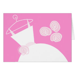 Bröllop Gown Rosa vågrät Hälsningskort
