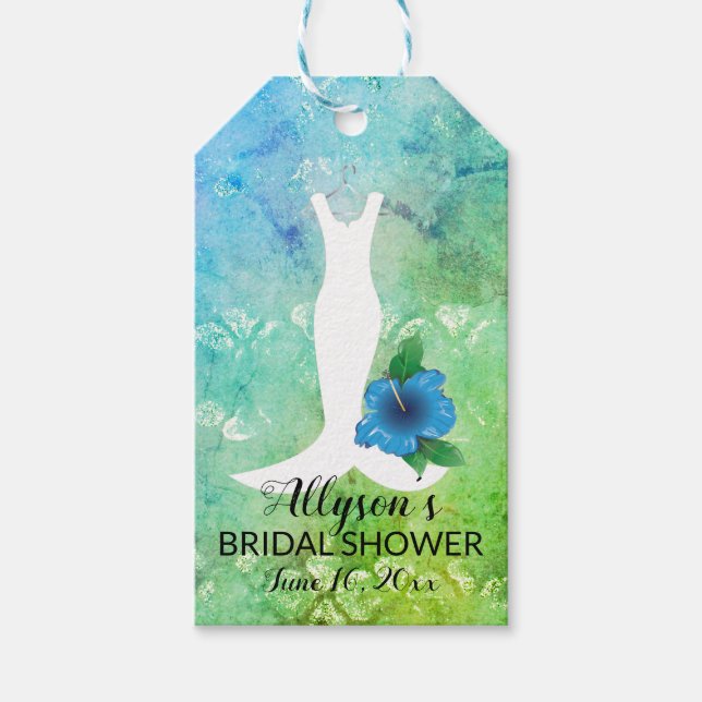 Bröllop Gown Tropical Thned Möhippa Presentetikett (Framsidan)