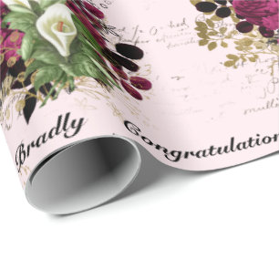 Bröllop Grattis Add Namn Ro Ephemera Presentpapper