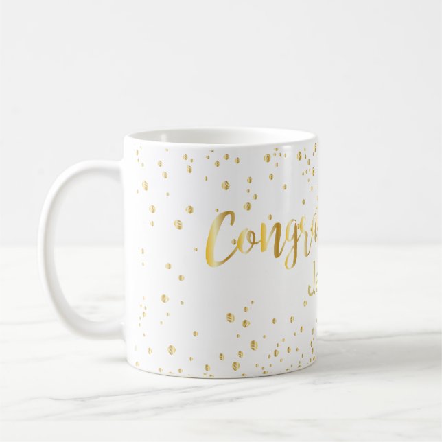 Bröllop Grattis Guld Lettering efter Glitter Kaffemugg (Vänster)