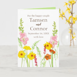 Bröllop Grattis Wildblommor Personlig Kort