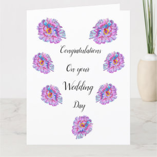 Bröllop Grattisar. Giant Hibiscus Flower Car Kort