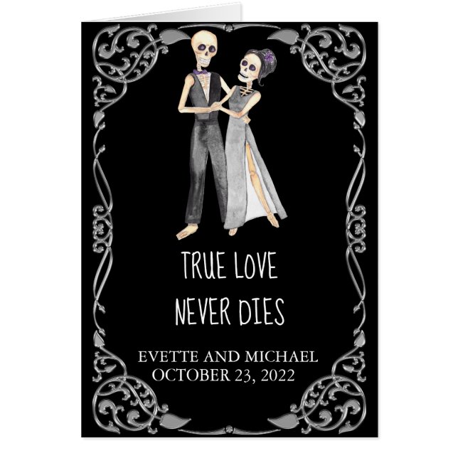 Bröllop Grattiss Halloween Skeleton par Hälsningskort (Framsidan)