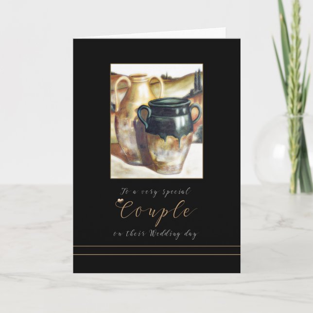 Bröllop Grattiss Paint Pottery-kort Kort (Framsida)