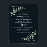 Bröllop greenery Eucalyptus botaniska svarta moder Magnet<br><div class="desc">Eucalyptus Greenery bladar modern,  minimal contemporary i elegant party Bröllop magnet inbjudan. Enkel botanisk contemporary. Sage grönt,  marinblått,  svart och vit elegant,  moderna kolorway kostym vår,  sommarfall,  höst- och vittringsceremonier i bröllop.</div>