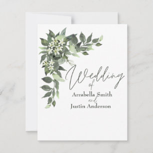 Bröllop Greenery Eucalyptus Bouquet Watercolor Inbjudningar