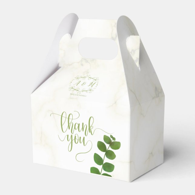 Bröllop Grön Chic Presentaskar (Framsidan Sidan)