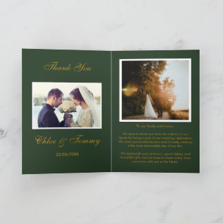 Bröllop Grönt Personlig - tackkort