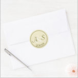 Bröllop-Grönten för minimalistiskt klassiskt Initi Runt Klistermärke<br><div class="desc">Det här klistermärket visar initialer i grönt i oliv grönt med bröllop-datum över pastellcirkeln. Anpassa fälten i mallen eller klicka på Anpassa för att välja det teckensnitt stil,  storlekt och färg som du vill använda. Underbar för försegling av post eller favoritpåsar.</div>