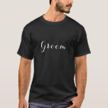 Bröllop Groom Best Man Marskalkars T-Shirt<br><div class="desc">Bröllop Groom Best Man Marskalkars T-Shirt. Kan få ord att säga "Bäste man" eller "groomsman". Fet vit text på svart party T.</div>