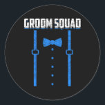 Bröllop Groom Giftermål Marskalkars Funny Bachelor Runt Klistermärke<br><div class="desc">Bröllop Groom Giftermål Marskalkars Funny Bachelor Party</div>