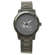 Bröllop Groomsman Gift Modern Monogram Coola Black