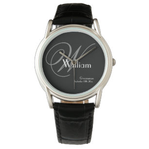 Bröllop Groomsman Gift Modern Monogram Coola Sport Armbandsur
