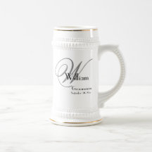 Bröllop Groomsman Gift Modern Monogram Namn Coola