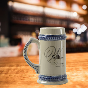Bröllop Groomsman Gift Modern Monogram Rustic Cool Sejdel