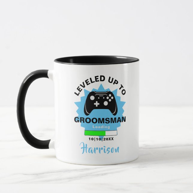 Bröllop Groomsman utjämnade Gamer Roligt Mugg (Vänster)