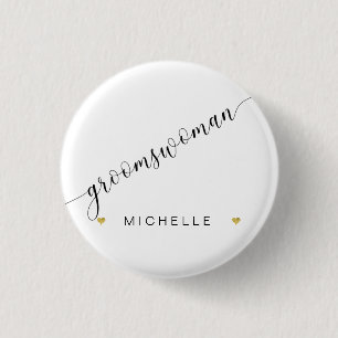Bröllop Groomswoman Script Enkel Modern Knapp