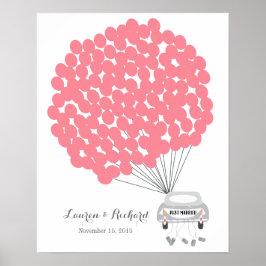 Bröllop Guest Bok Alternative med röda ballonger Poster