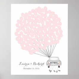 Bröllop Guest Bok Alternative med rosa ballonger Poster