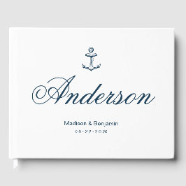 Bröllop Guest Bok, Anchor, Navy Blue, Beach Gästböcker