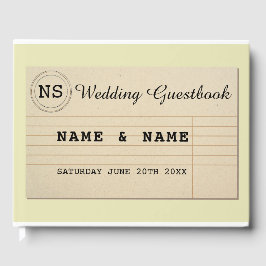 Bröllop Guest Bok Author Rustic Bibliotek Gult