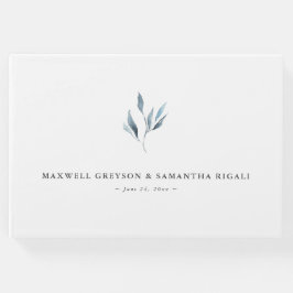 Bröllop Guest Bok Dusty Blue Botanicals