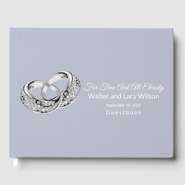 Bröllop Guest Bok-Dusty Blue Guest Bok (Framsida)