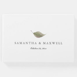 Bröllop Guest Bok Dusty Grönt Löv