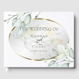 Bröllop Guest Bok | Elegant Blek Gul ros