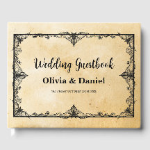 Bröllop Guest Bok Halloween Gothic Stil
