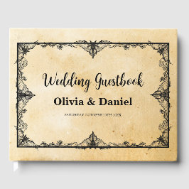 Bröllop Guest Bok Halloween Gothic Stil