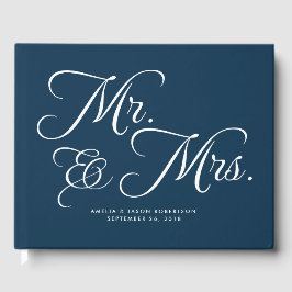 Bröllop Guest Bok, herr & fru, marinsoldater och v Gästböcker