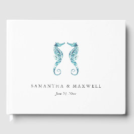 Bröllop Guest Bok Ideas Watercolor Seahorse