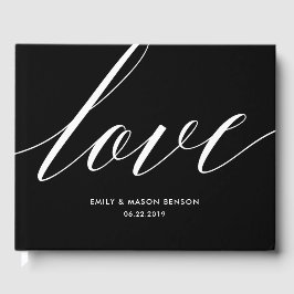 Bröllop Guest Bok med Kärlek-kalligrafi