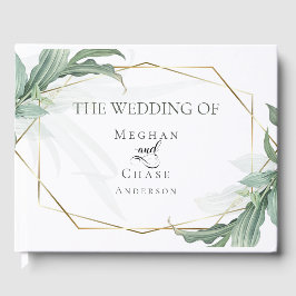 Bröllop Guest Bok |Modern Elegant Tropical Löv